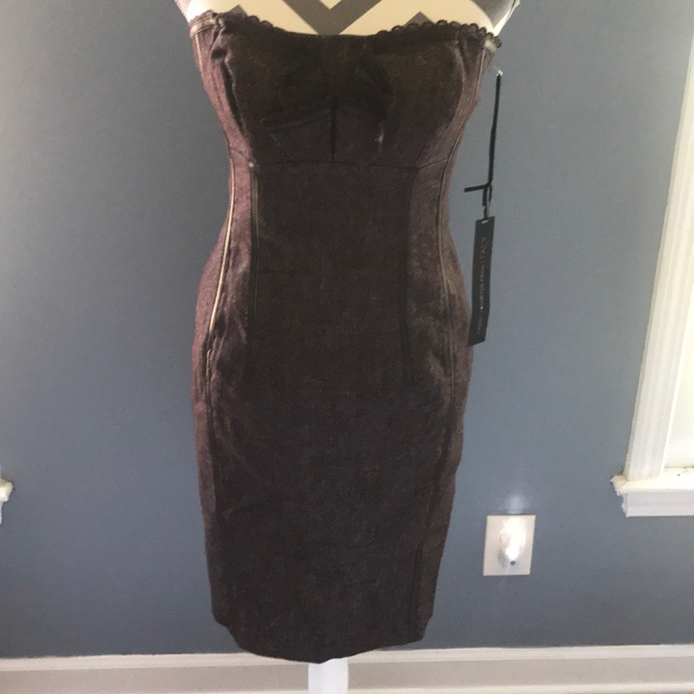 Bebe Wool Strapless Dress